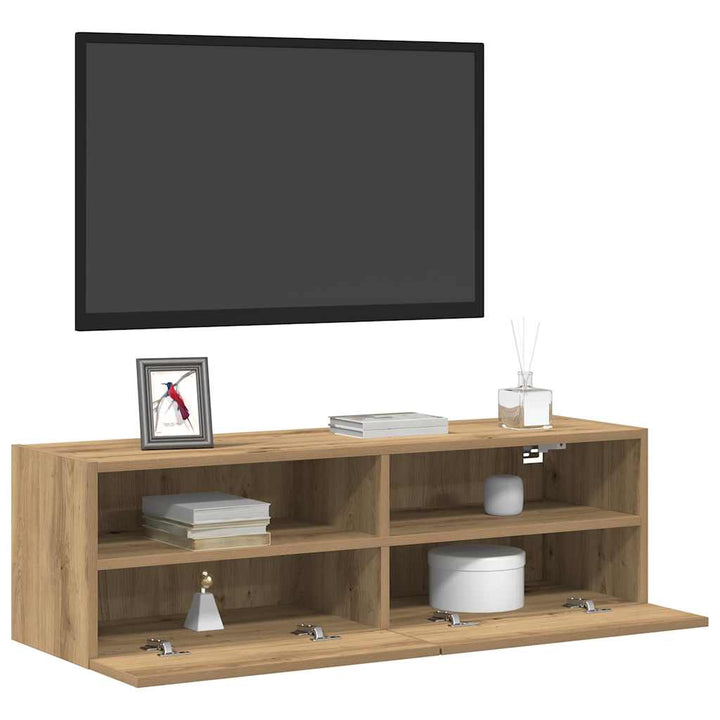 Tv Vägghylla 2 Pcs Artisan Ek 100 X 30 X 30 Cm Konstruerat Trä