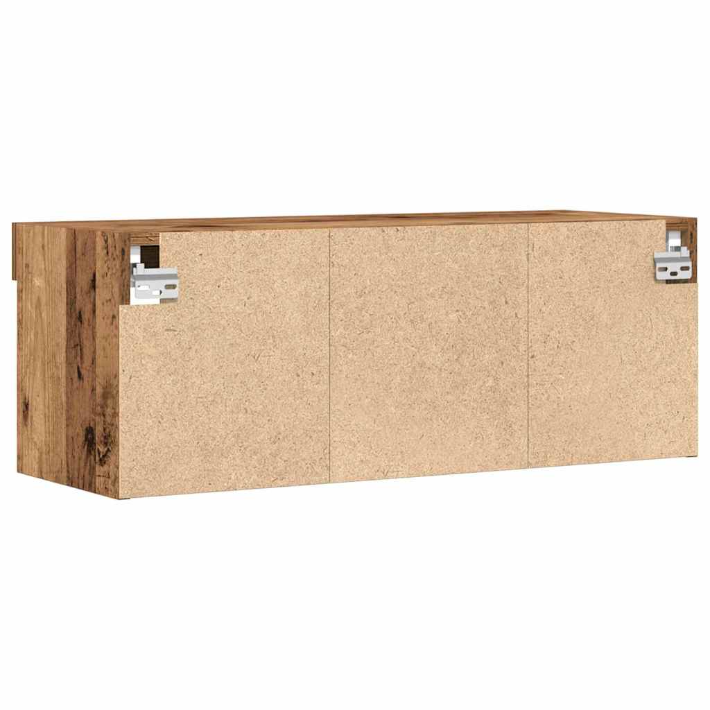 Tv-Bänkset Med Led Gammalt Trä 80 X 30 X 30 Cm Konstruerat Trä