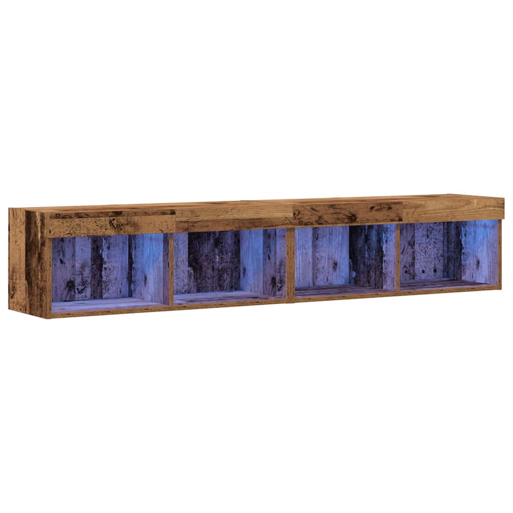 Tv-Bänkset 2 Pcs Gammalt Trä 80 X 30 X 30 Cm Konstruerat Trä
