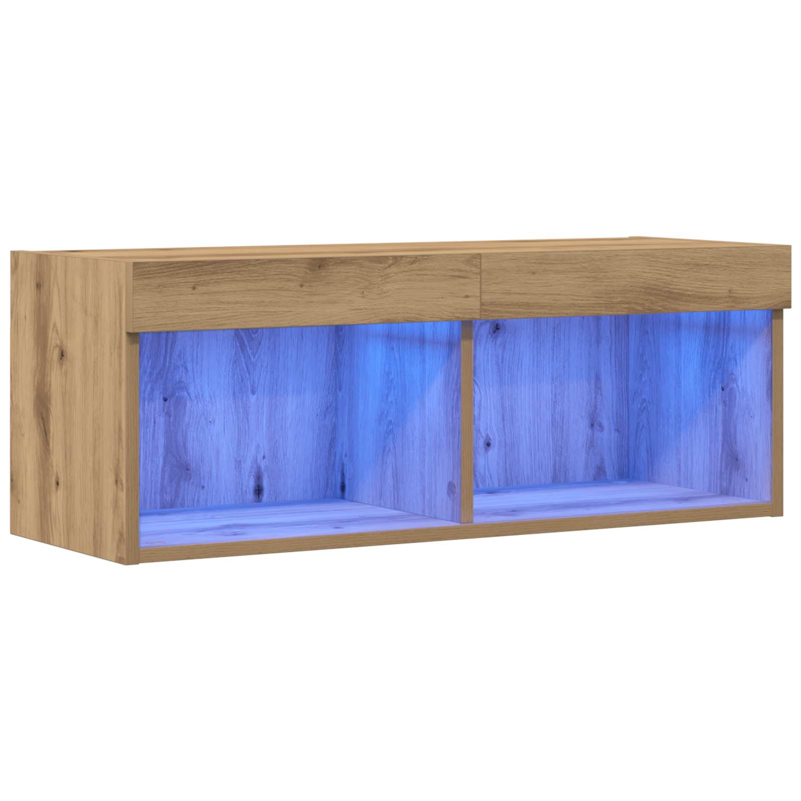 Tv-Bänkset Med Led Artisan Ek 80 X 30 X 30 Cm Konstruerat Trä