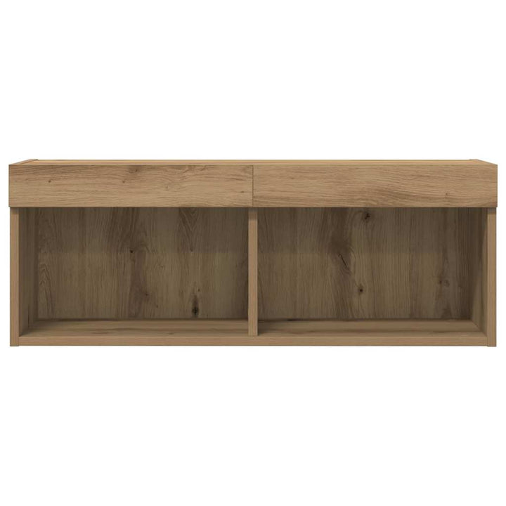 Tv-Bänkset Med Led Artisan Ek 80 X 30 X 30 Cm Konstruerat Trä
