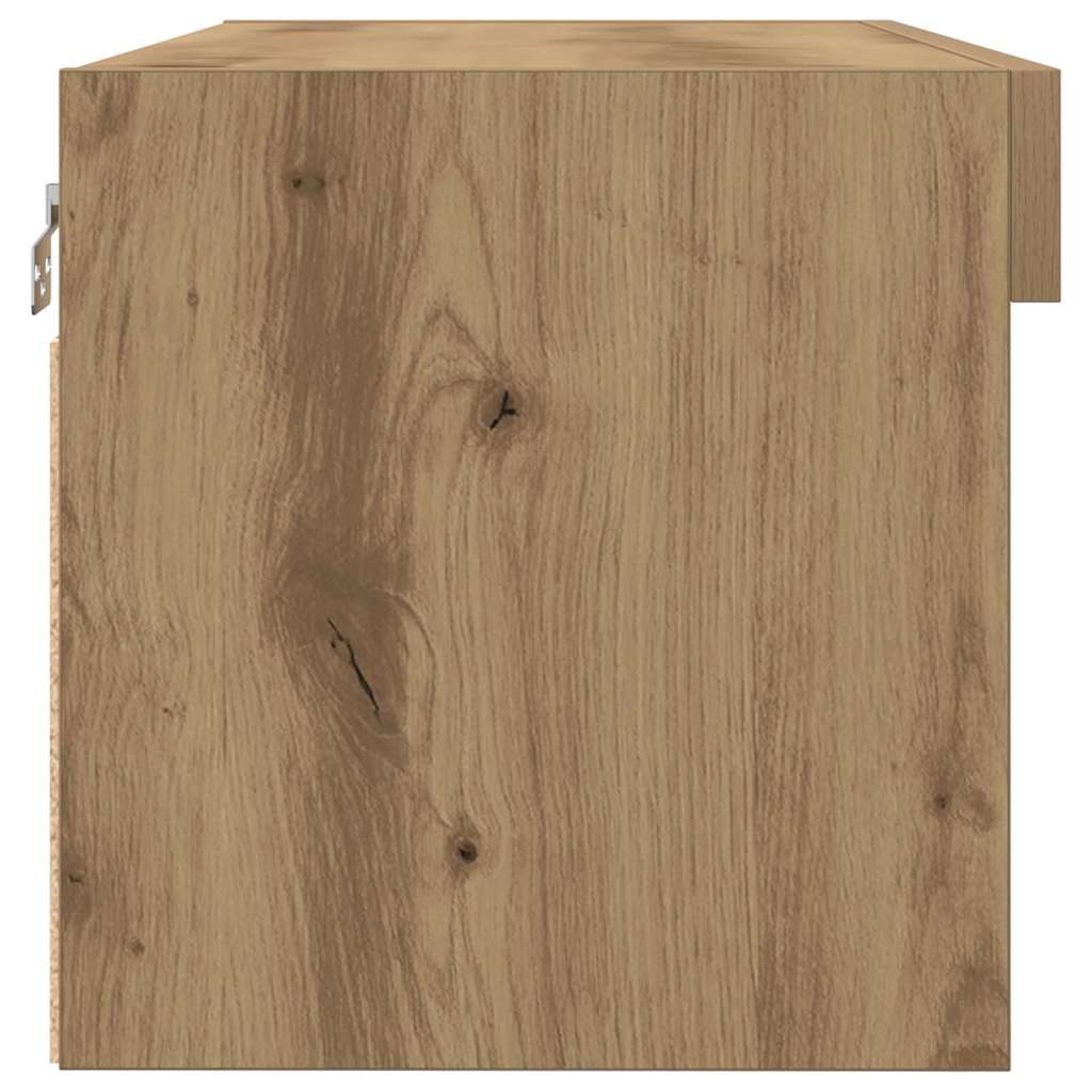 Tv-Bänkset Med Led Artisan Ek 80 X 30 X 30 Cm Konstruerat Trä