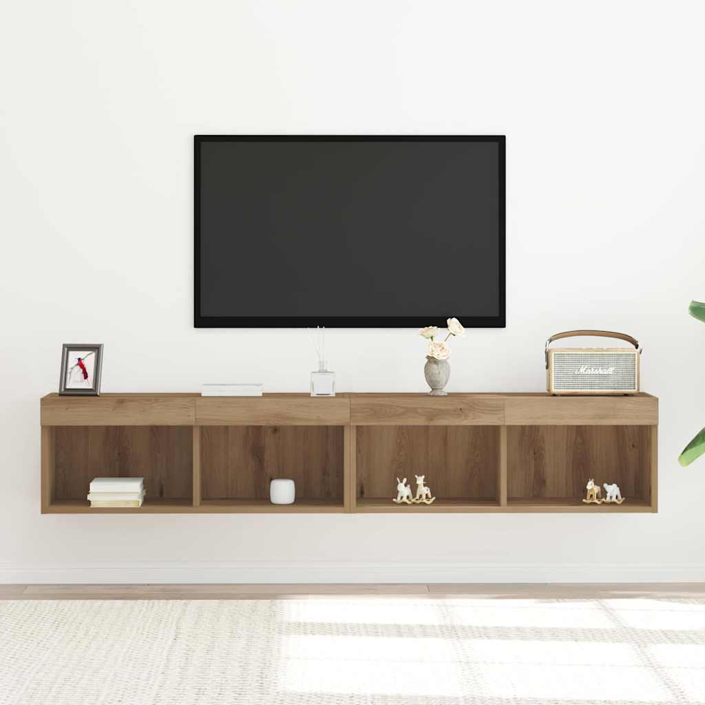 Tv-Bänkset 2 Pcs Artisan Ek 80 X 30 X 30 Cm Konstruerat Trä