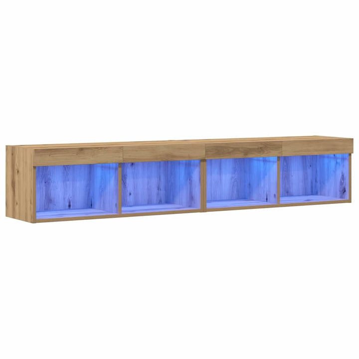 Tv-Bänkset 2 Pcs Artisan Ek 80 X 30 X 30 Cm Konstruerat Trä
