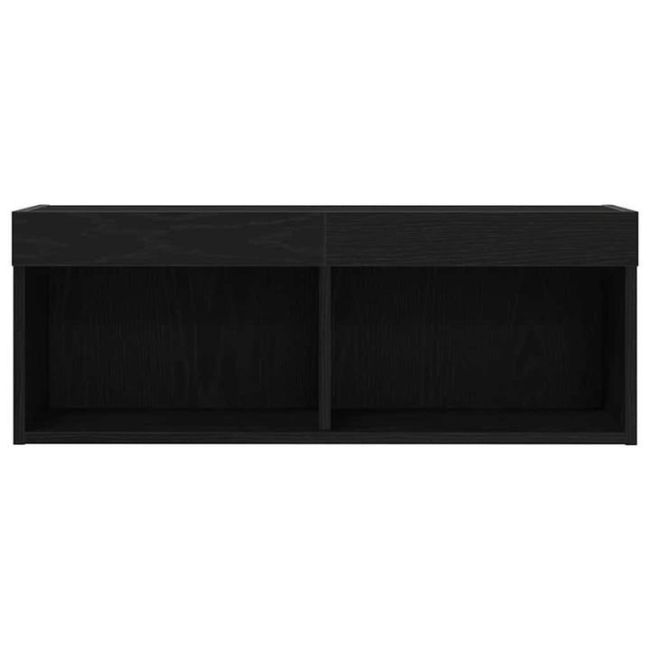 Tv-Bänkset Med Led Svart Ek 80 X 30 X 30 Cm Konstruerat Trä