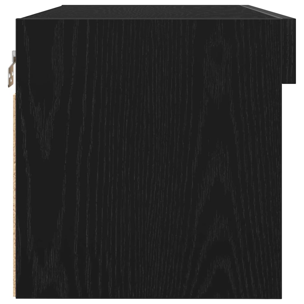 Tv-Bänkset Med Led Svart Ek 80 X 30 X 30 Cm Konstruerat Trä