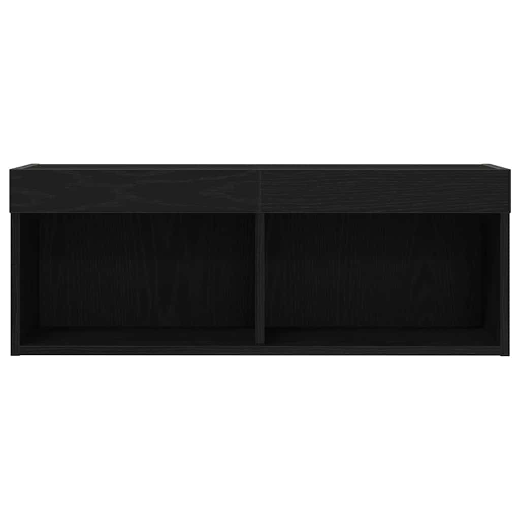 Tv-Bänkset 2 Pcs Svart Ek 80 X 30 X 30 Cm Konstruerat Trä