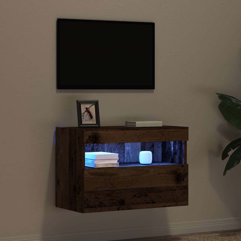 Tv Vägghylla Gammalt Trä 60 X 30 X 40 Cm Konstruerat Trä