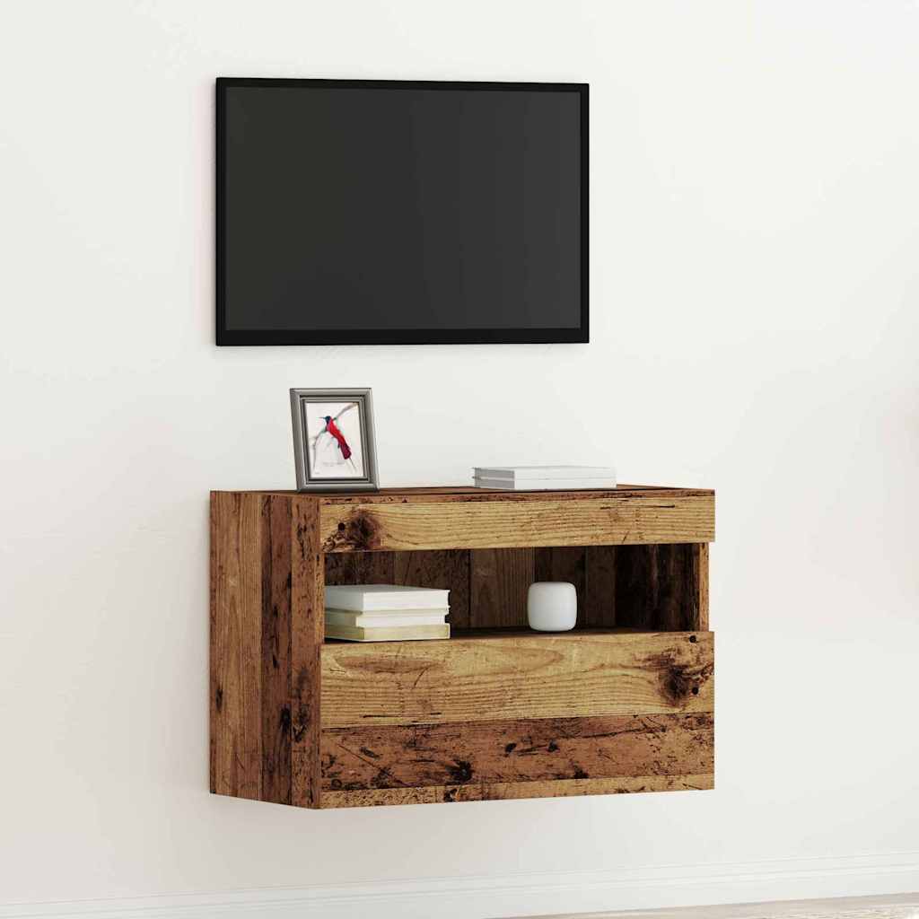 Tv Vägghylla Gammalt Trä 60 X 30 X 40 Cm Konstruerat Trä