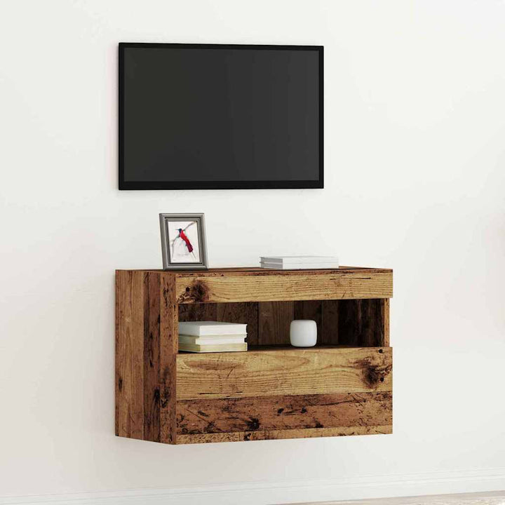 Tv Vägghylla Gammalt Trä 60 X 30 X 40 Cm Konstruerat Trä