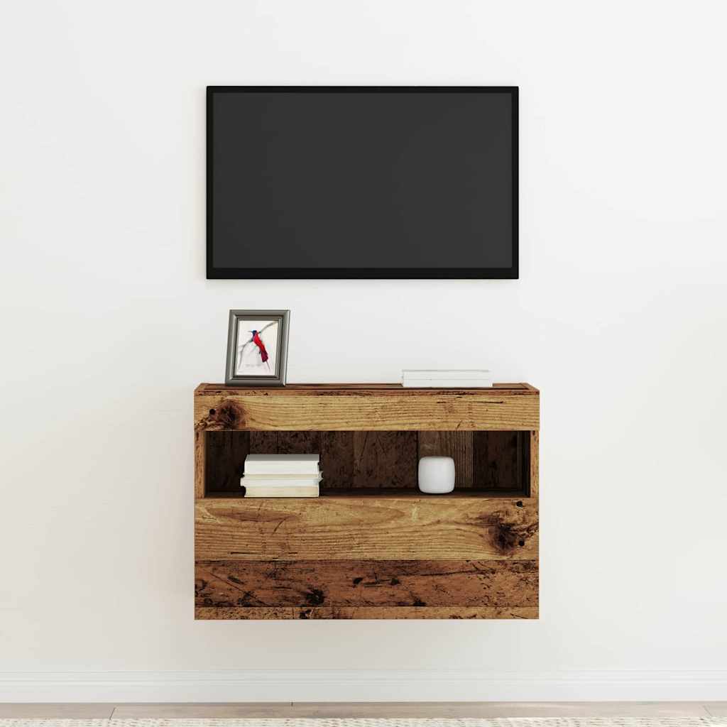 Tv Vägghylla Gammalt Trä 60 X 30 X 40 Cm Konstruerat Trä