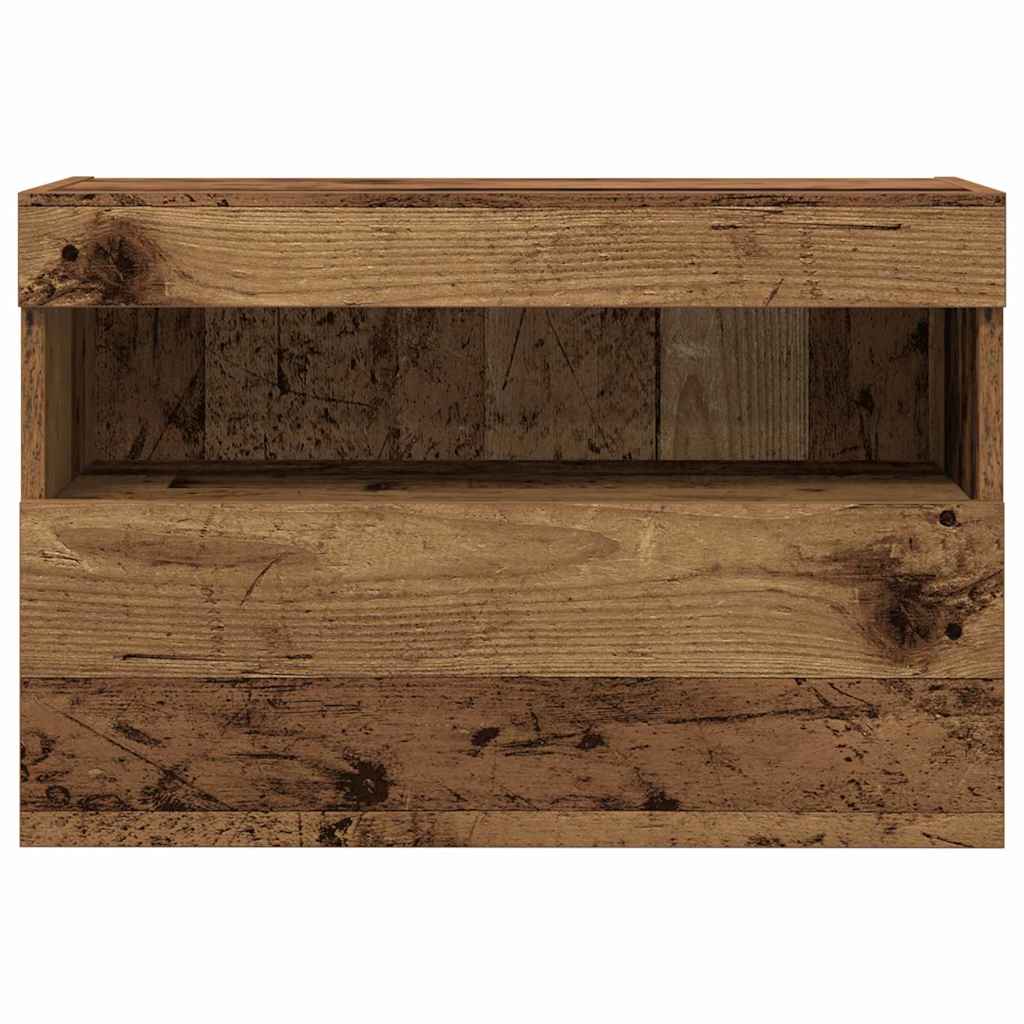 Tv Vägghylla 2 Pcs Gammalt Trä 60 X 30 X 40 Cm Konstruerat Trä