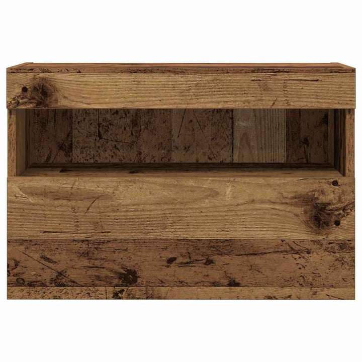 Tv Vägghylla 2 Pcs Gammalt Trä 60 X 30 X 40 Cm Konstruerat Trä