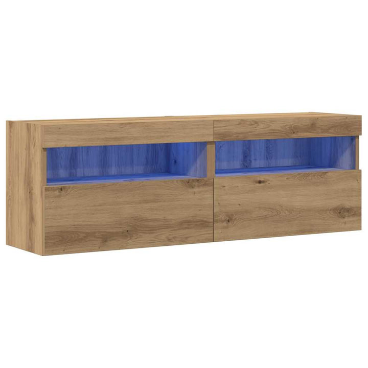 Tv Vägghylla 2 Pcs Artisan Ek 60 X 30 X 40 Cm Konstruerat Trä