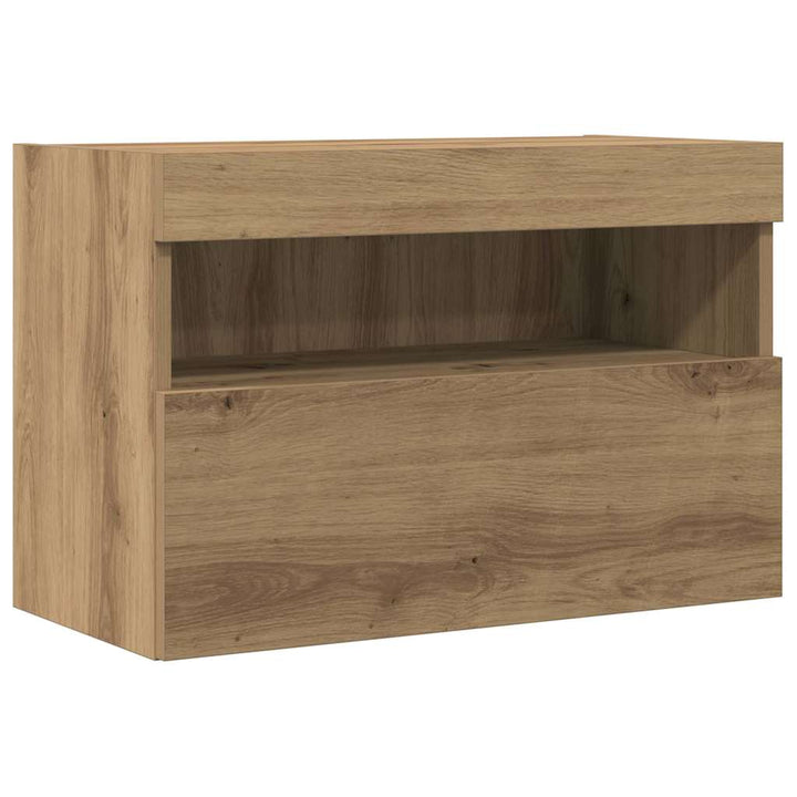 Tv Vägghylla 2 Pcs Artisan Ek 60 X 30 X 40 Cm Konstruerat Trä