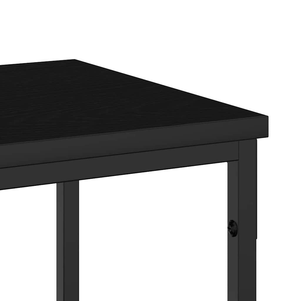Konsolbord Med Hylla Svart Ek 200 X 30 X 75 Cm Konstruerat Trä