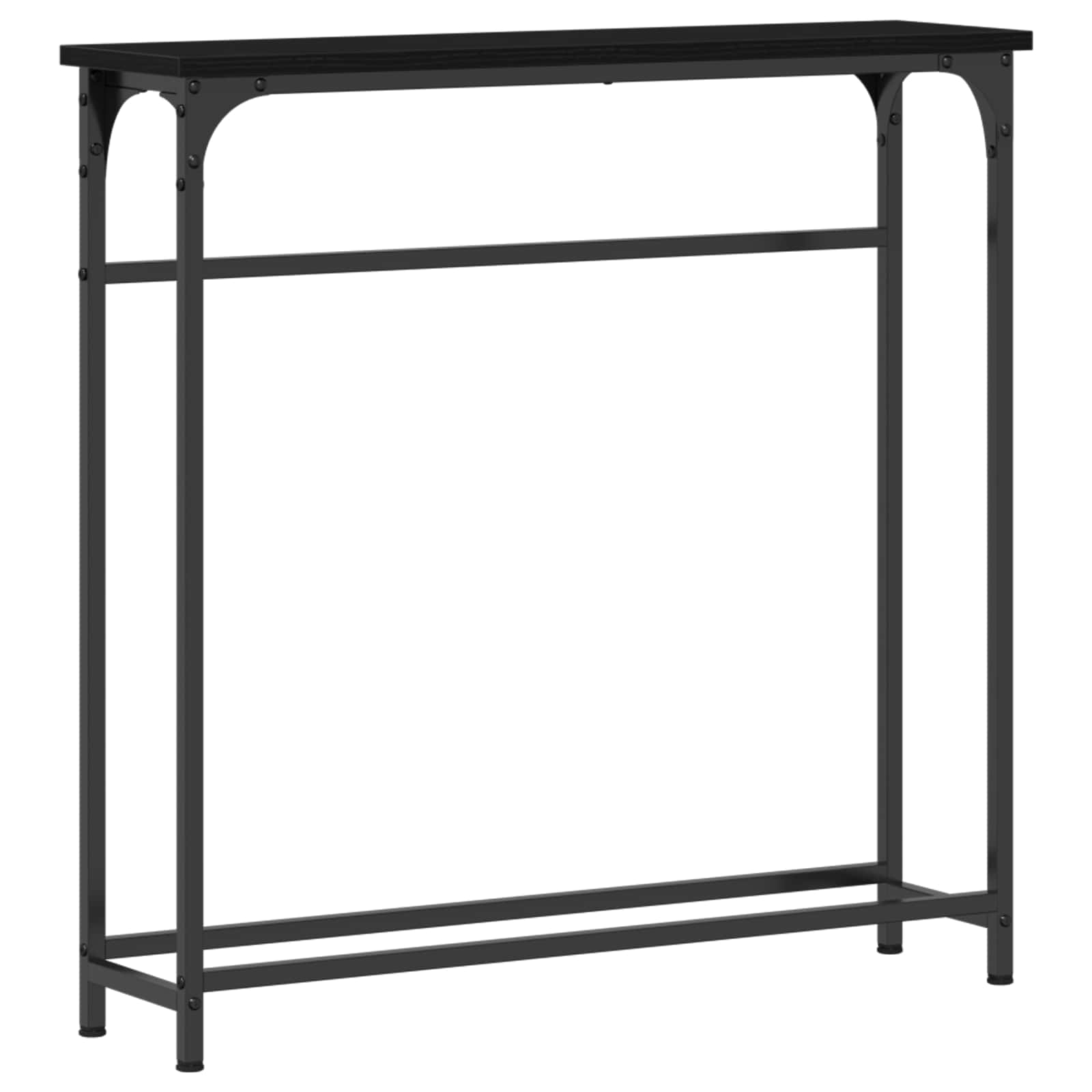 Konsolbord Svart Ek 75 X 19,5 X 75 Cm Konstruerat Trä