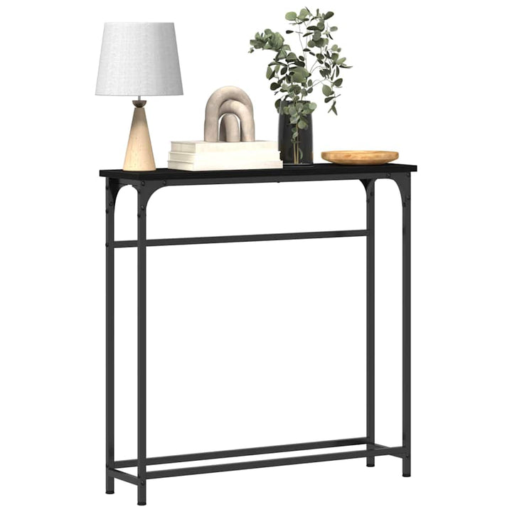 Konsolbord Svart Ek 75 X 19,5 X 75 Cm Konstruerat Trä