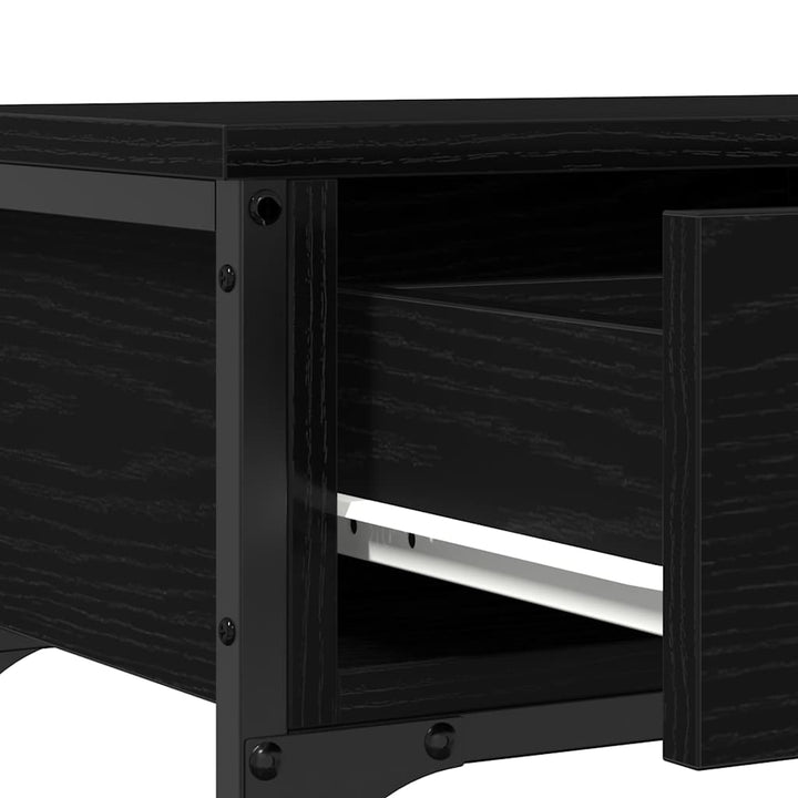 Konsolbord Svart Ek 72,5 X 25 X 75 Cm Konstruerat Trä