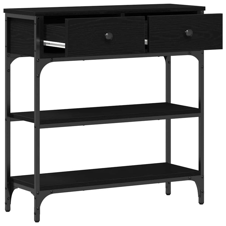 Konsolbord Svart Ek 72,5 X 25 X 75 Cm Konstruerat Trä