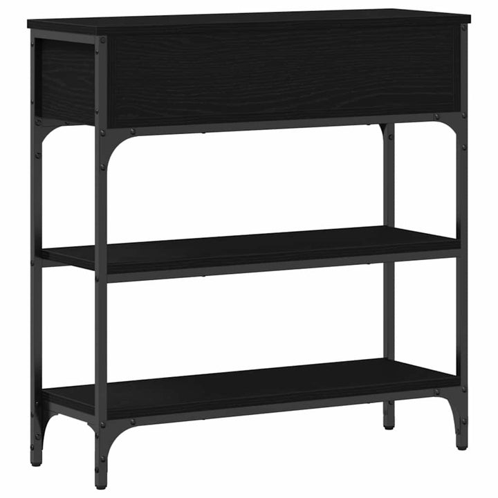 Konsolbord Svart Ek 72,5 X 25 X 75 Cm Konstruerat Trä