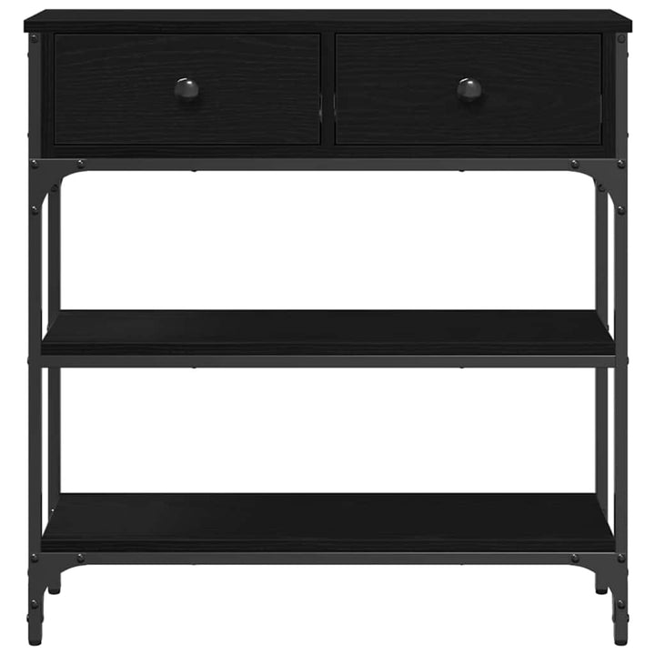 Konsolbord Svart Ek 72,5 X 25 X 75 Cm Konstruerat Trä