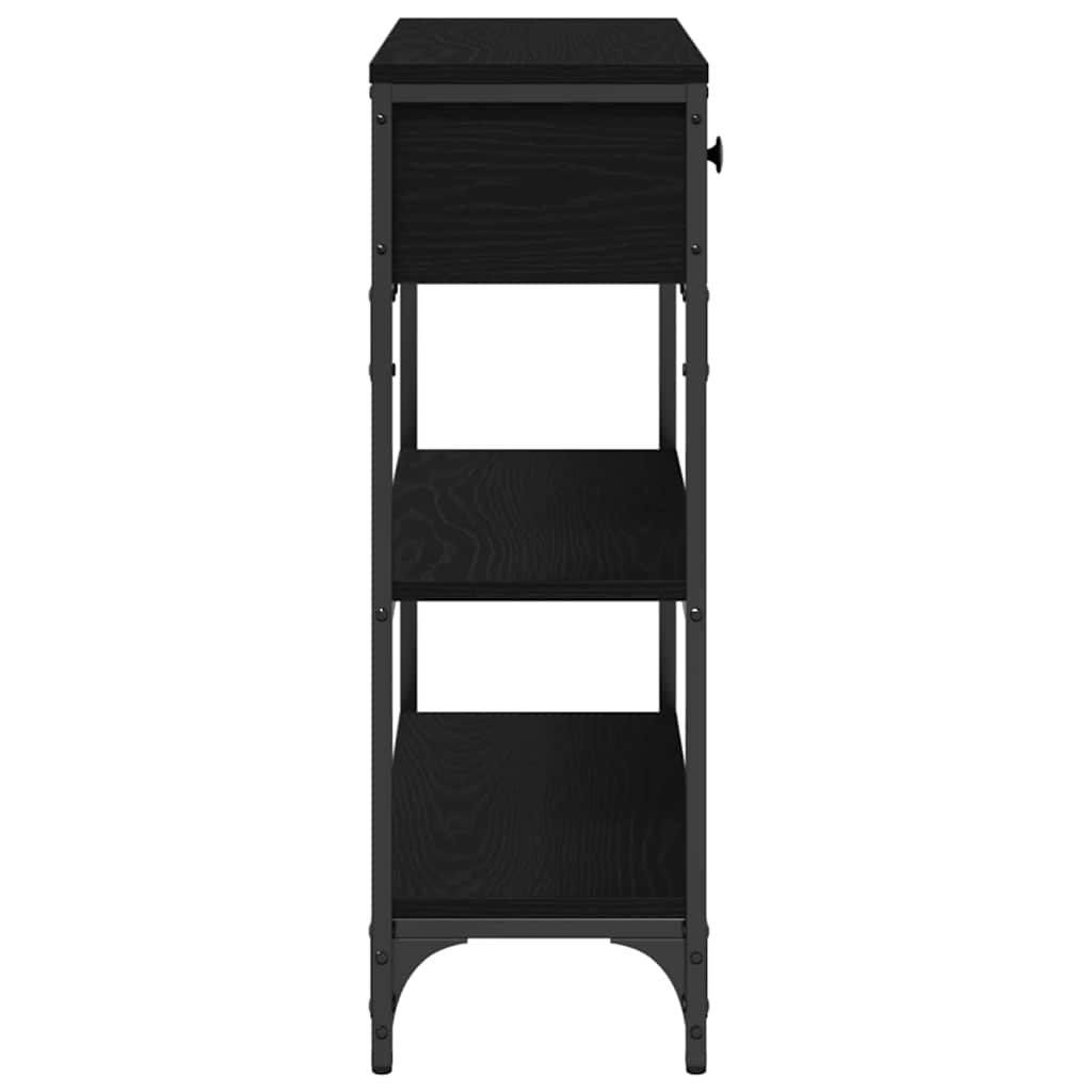 Konsolbord Svart Ek 72,5 X 25 X 75 Cm Konstruerat Trä