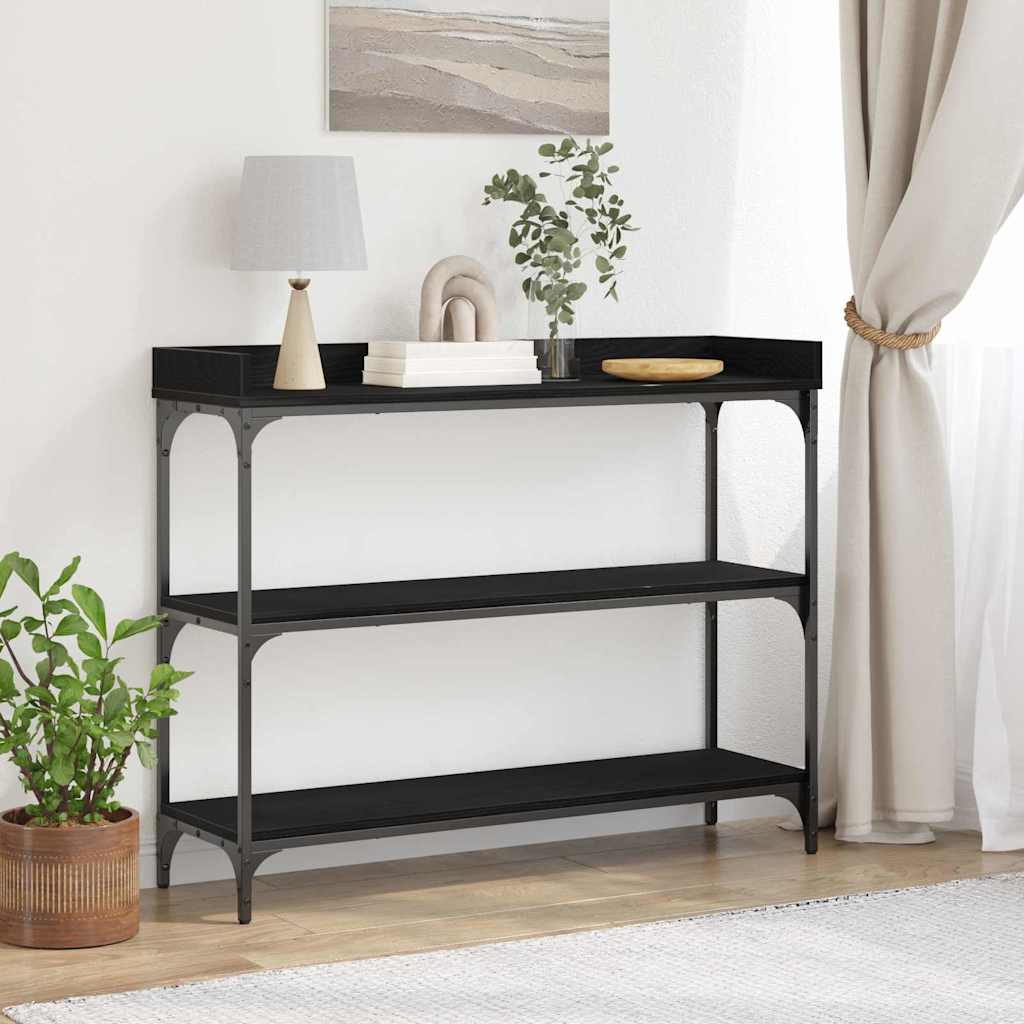 Konsolbord Svart Ek 100 X 30 X 80 Cm