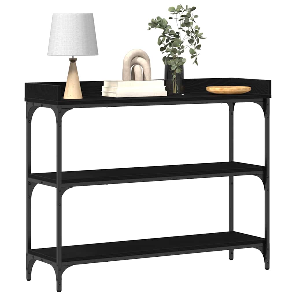 Konsolbord Svart Ek 100 X 30 X 80 Cm
