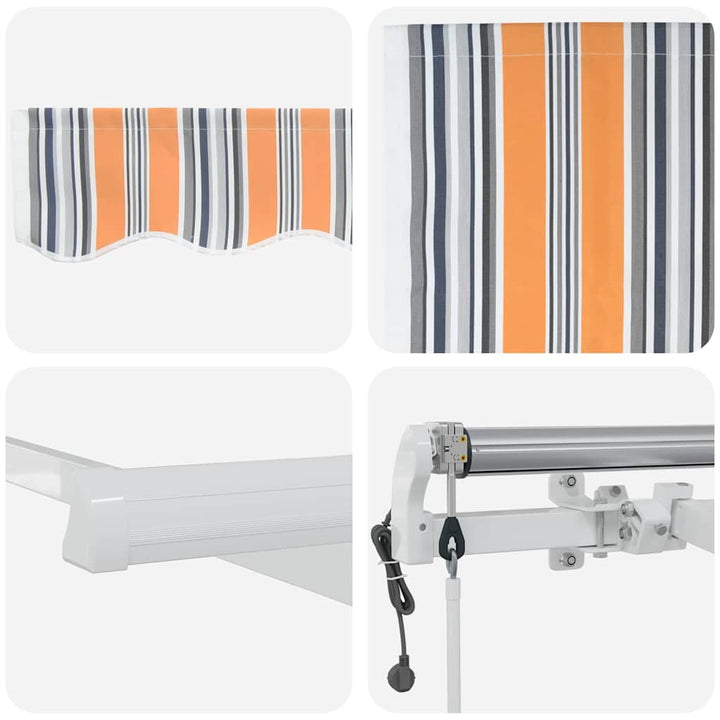 Utdragbar Markis Flerfärgsdesign 400 × 350 Cm Duk Och Aluminium