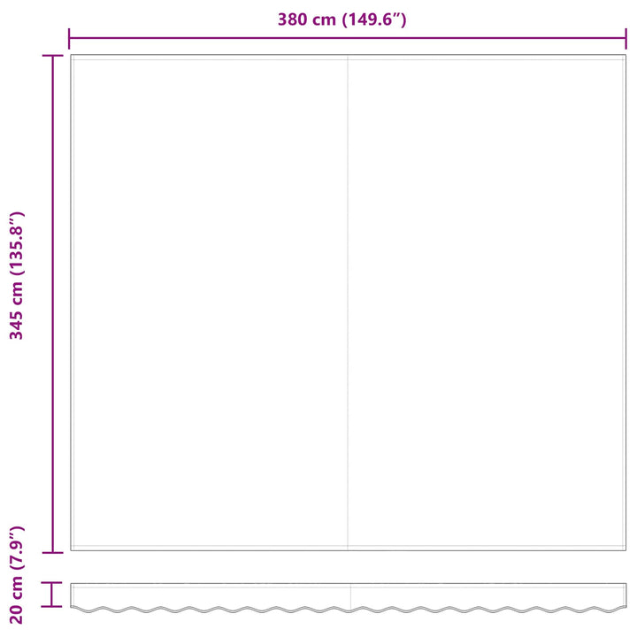 Utdragbar Markis Flerfärgsdesign 400 × 350 Cm