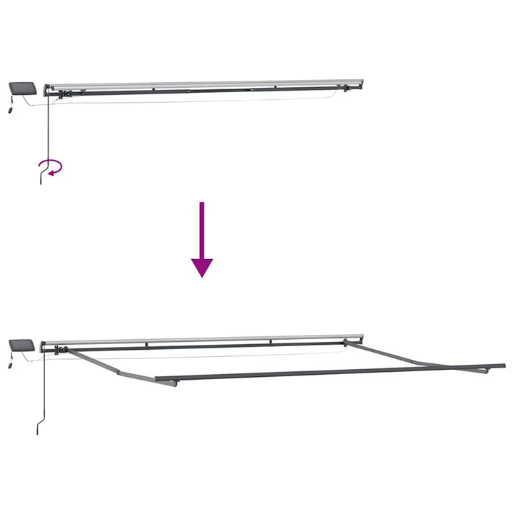 Utdragbar Markis Flerfärgsdesign 400 × 350 Cm Duk Och Aluminium