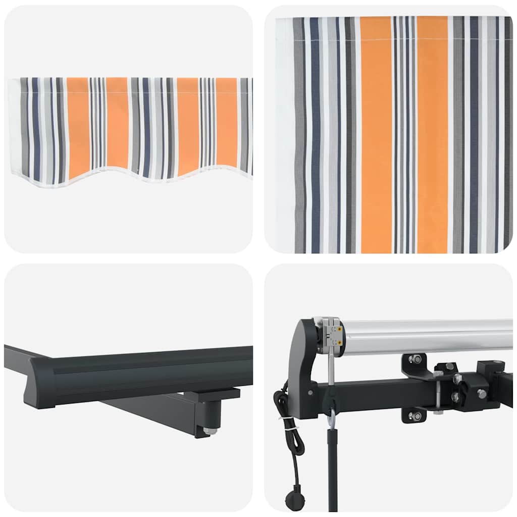Utdragbar Markis Flerfärgsdesign 400 × 350 Cm Duk Och Aluminium