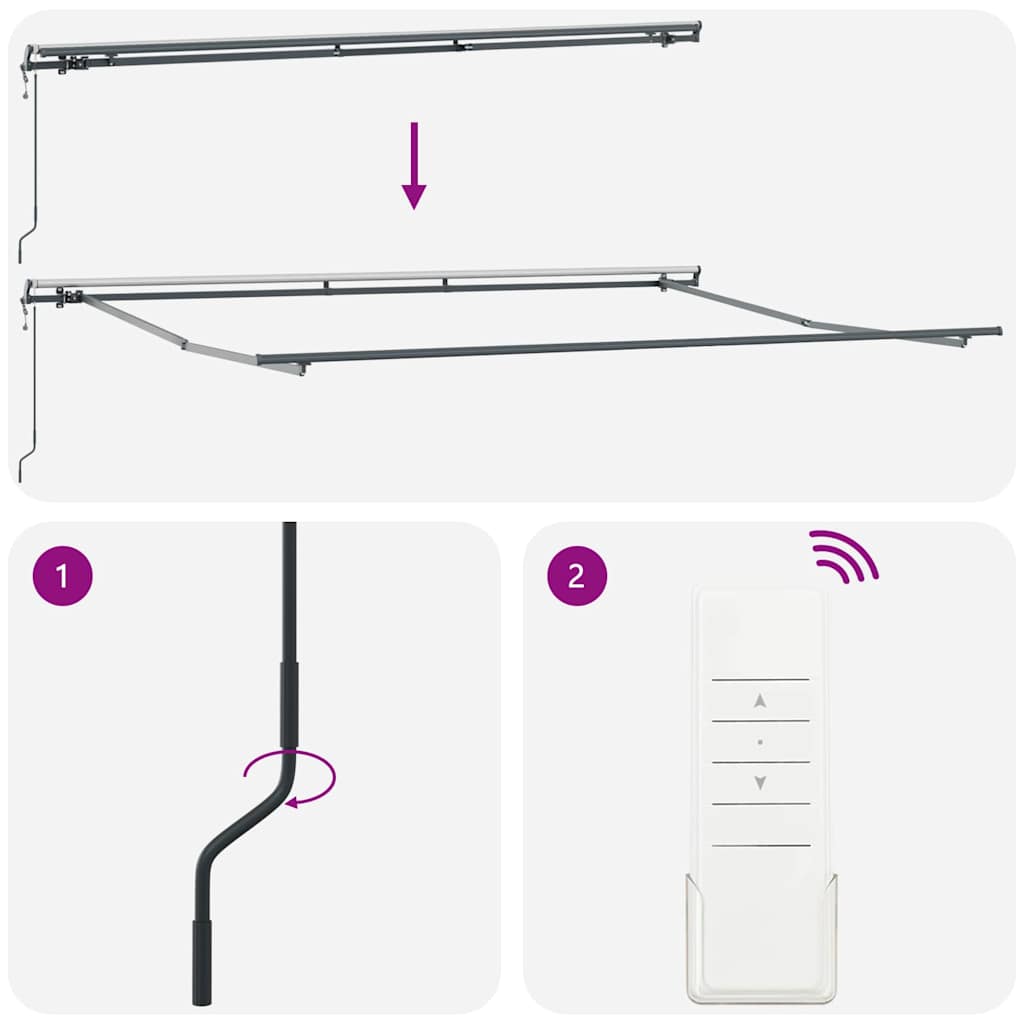 Utdragbar Markis Flerfärgsdesign 400 × 350 Cm Duk Och Aluminium