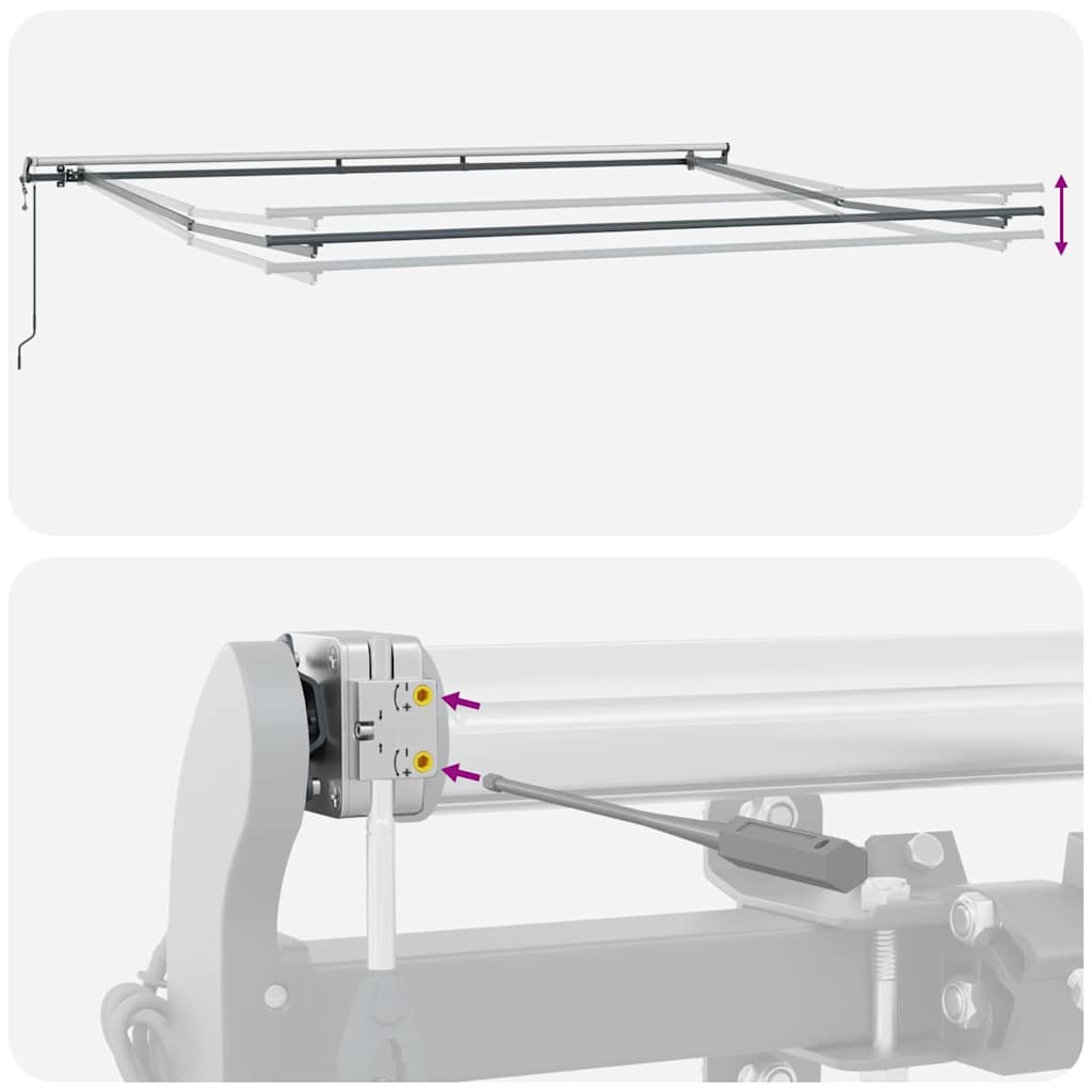 Utdragbar Markis Flerfärgsdesign 400 × 350 Cm Duk Och Aluminium
