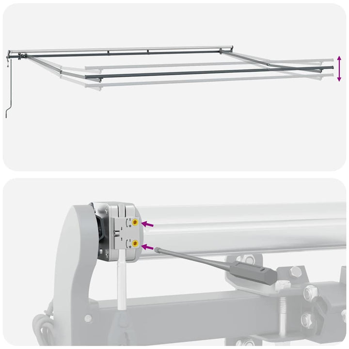 Utdragbar Markis Flerfärgsdesign 400 × 350 Cm Duk Och Aluminium