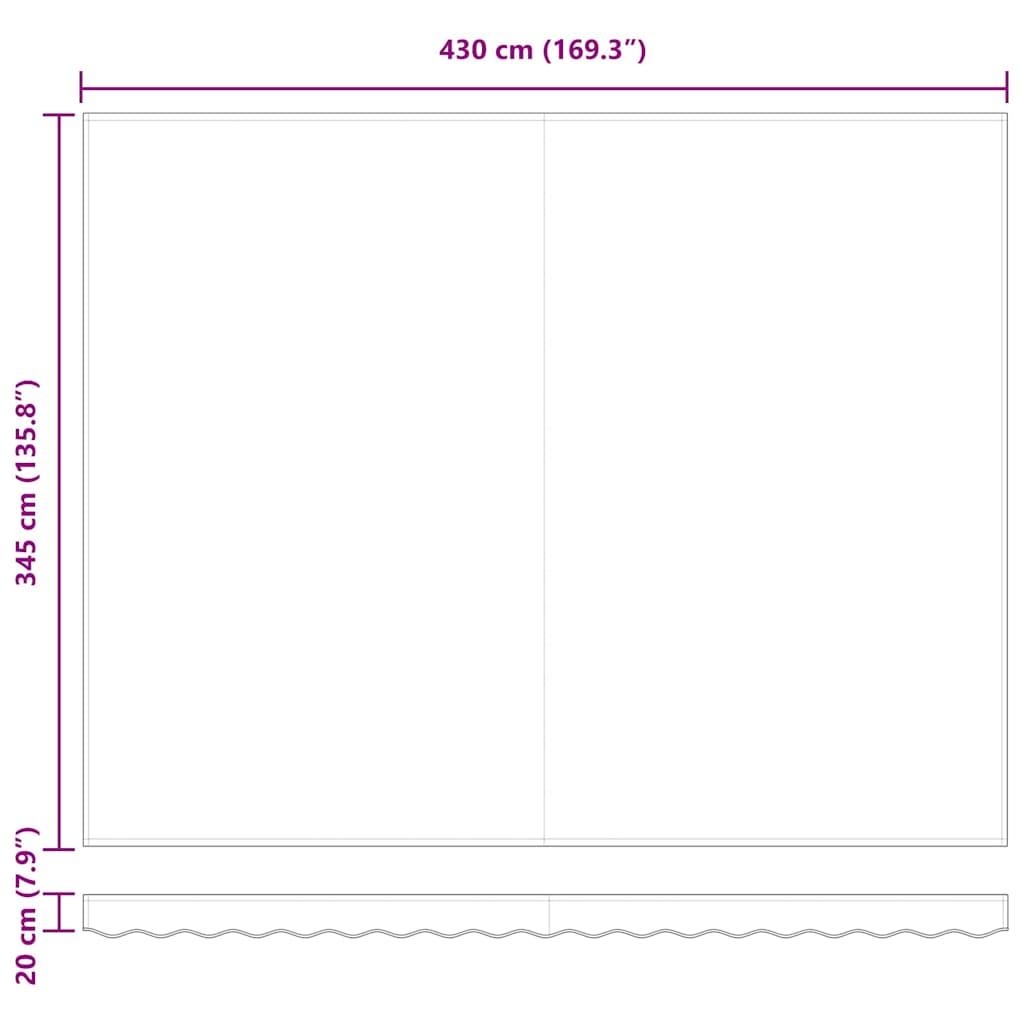 Utdragbar Markis Flerfärgsdesign 450 X 350 X 165 Cm