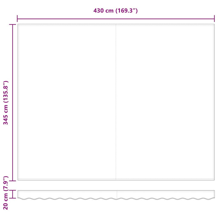 Utdragbar Markis Flerfärgsdesign 450 X 350 X 165 Cm