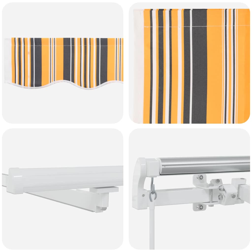 Utdragbar Markis Flerfärgsdesign 450 × 350 Cm Duk Och Aluminium