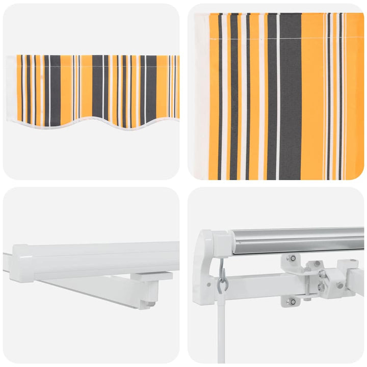 Utdragbar Markis Flerfärgsdesign 450 × 350 Cm Duk Och Aluminium