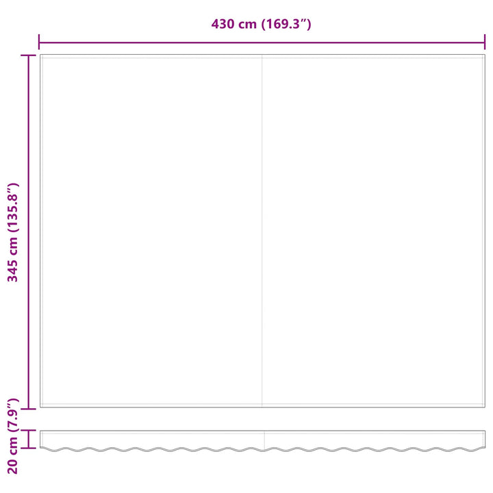 Utdragbar Markis Flerfärgsdesign 450 × 350 Cm