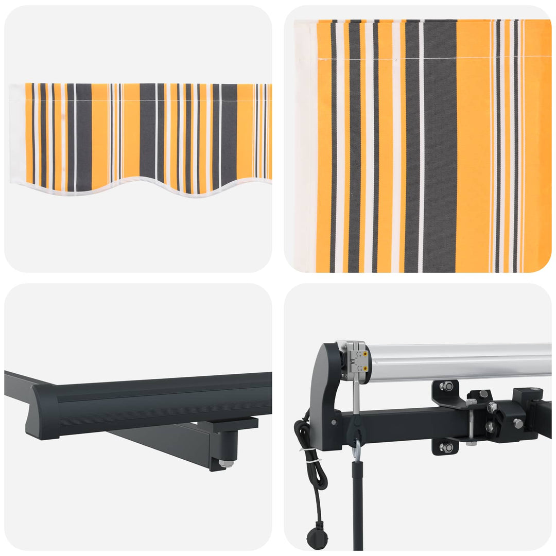 Utdragbar Markis Flerfärgsdesign 450 × 350 Cm Duk Och Aluminium