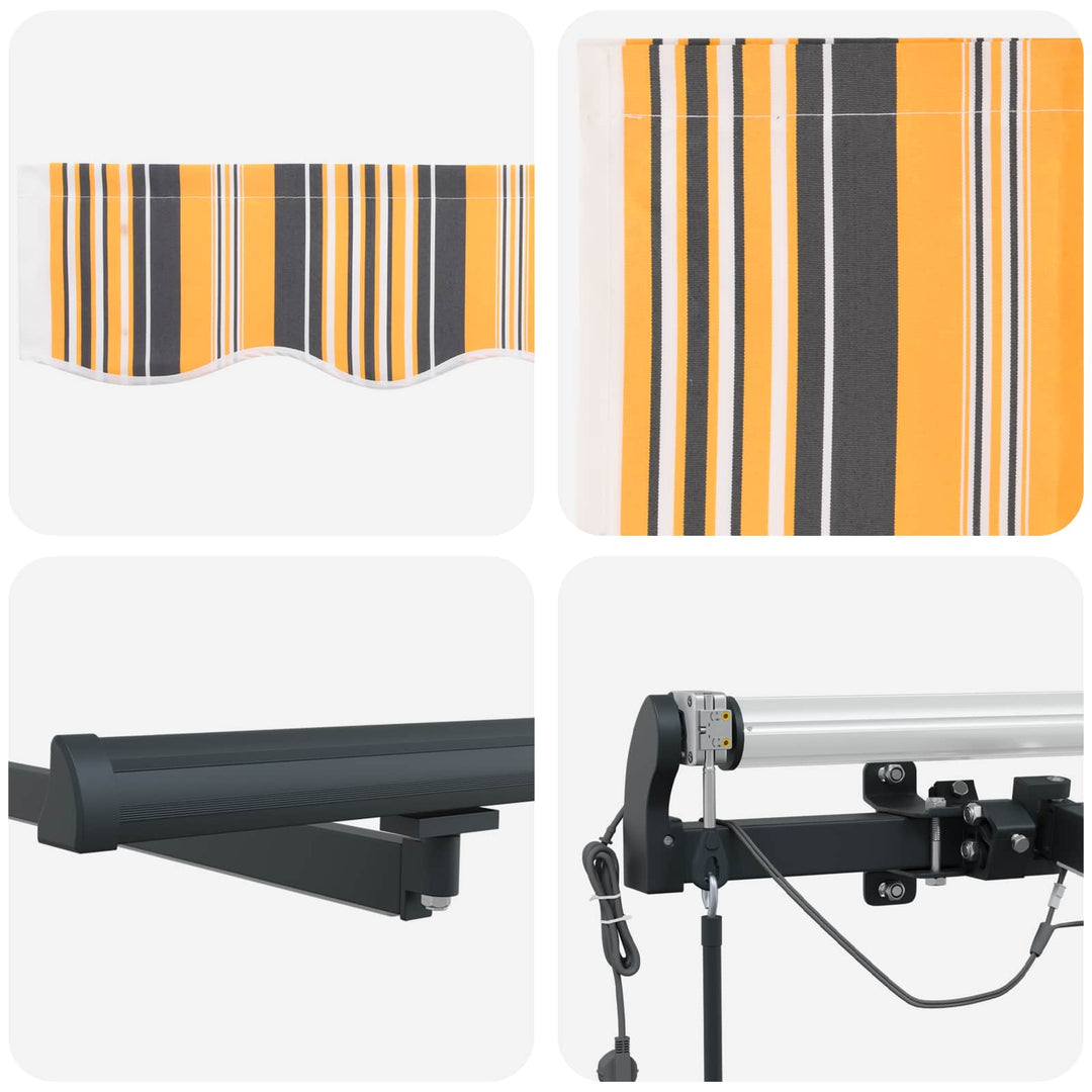Utdragbar Markis Flerfärgsdesign 450 × 350 Cm Polyester