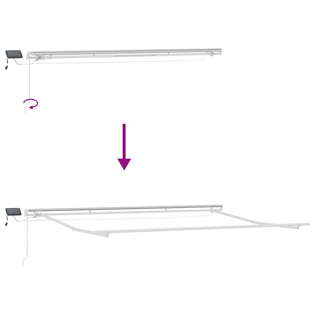 Utdragbar Markis Flerfärgsdesign 500 × 350 Cm Duk Och Aluminium