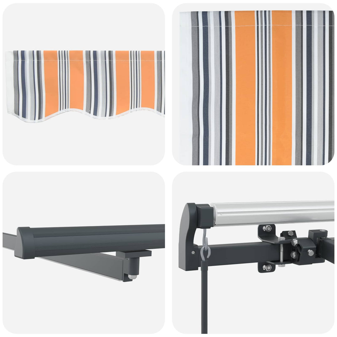 Utdragbar Markis Flerfärgsdesign 500 × 350 Cm Duk Och Aluminium