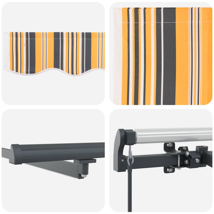 Utdragbar Markis Flerfärgsdesign 500 × 350 Cm Duk Och Aluminium