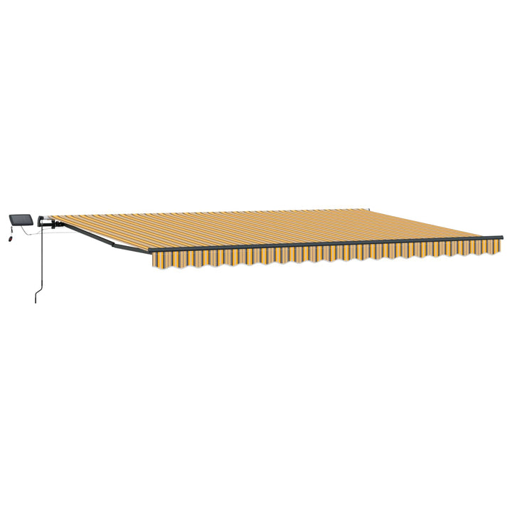 Utdragbar Markis Flerfärgsdesign 500 × 350 Cm Duk Och Aluminium