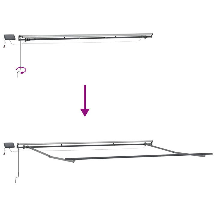 Utdragbar Markis Flerfärgsdesign 500 × 350 Cm Duk Och Aluminium