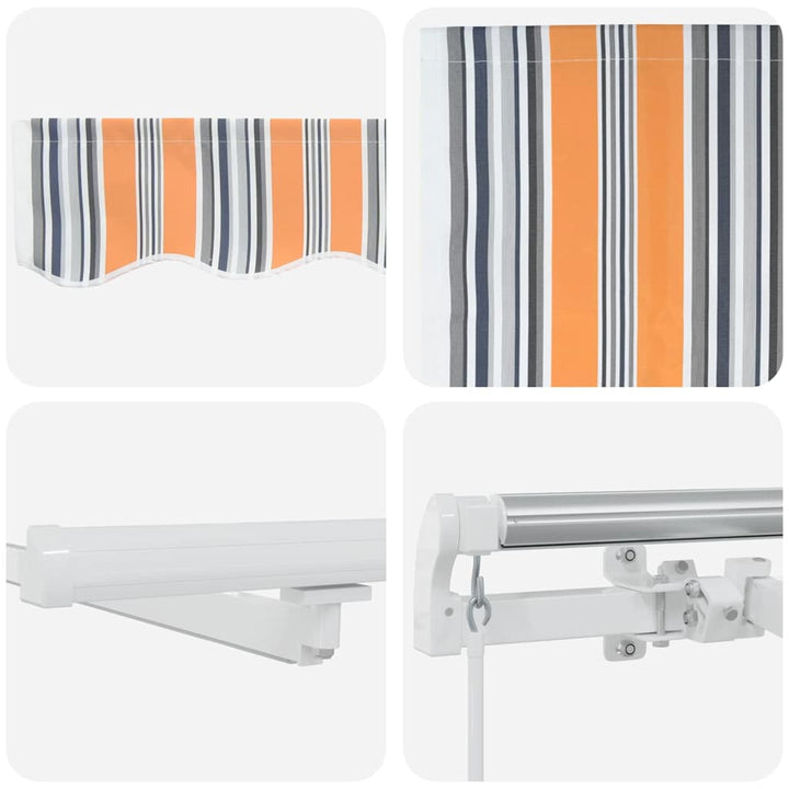 Utdragbar Markis Flerfärgsdesign 600 × 350 Cm Duk Och Aluminium