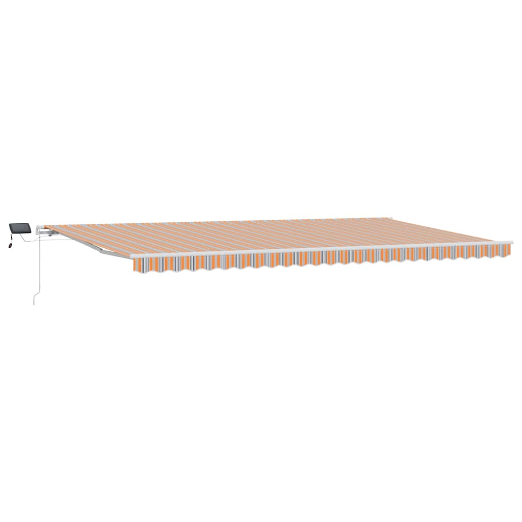 Utdragbar Markis Flerfärgsdesign 600 × 350 Cm Duk Och Aluminium